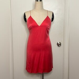 Pink Silk Slip Dress